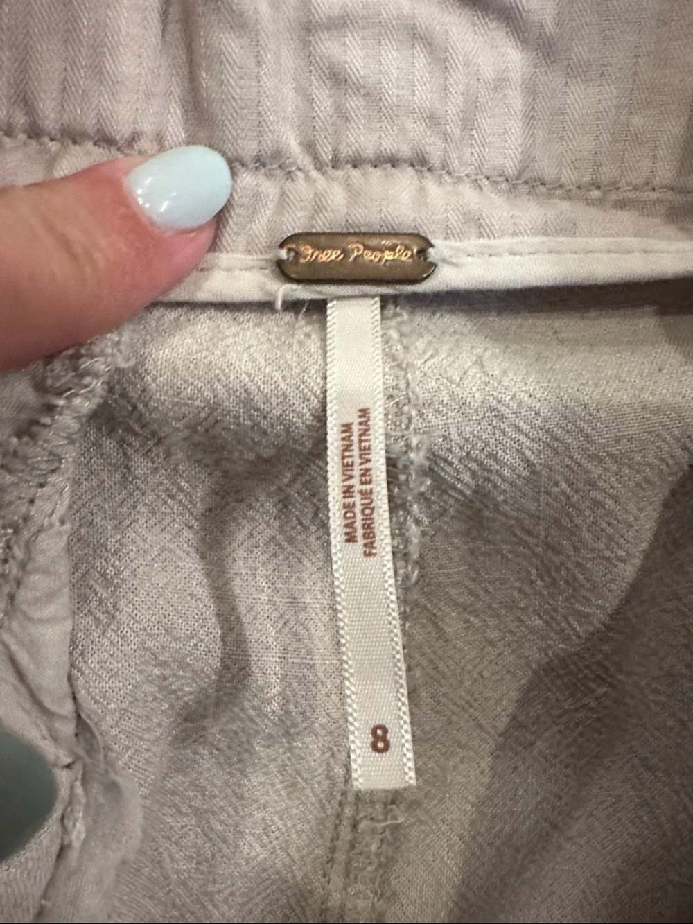 Free People Calla Pleated Trouser in Light Beige - Size 8